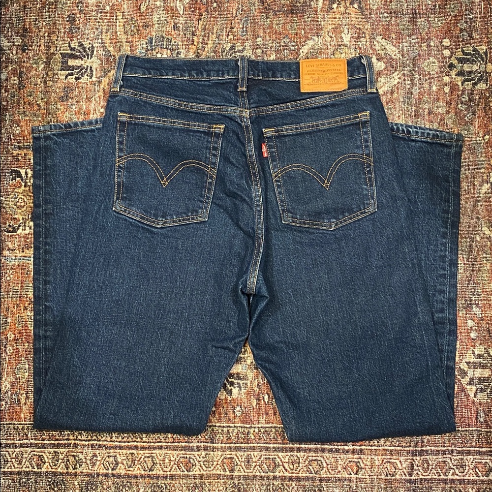 Classic High-Rise Straight Jeans in Dark Blue - Picture 7 of 14